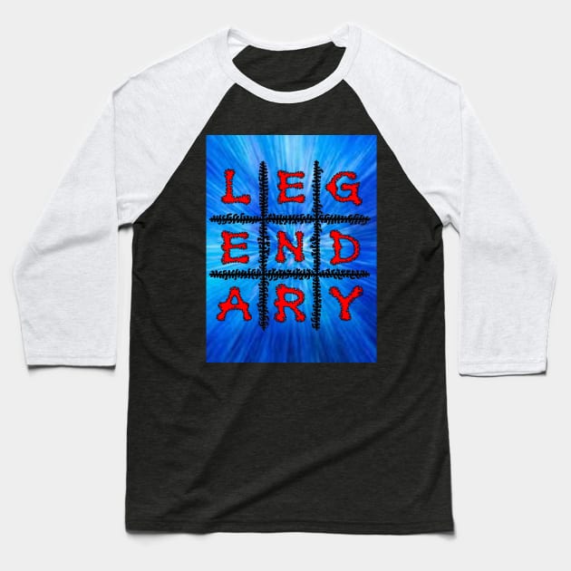 Legendary - Blue Grid Baseball T-Shirt by NightserFineArts